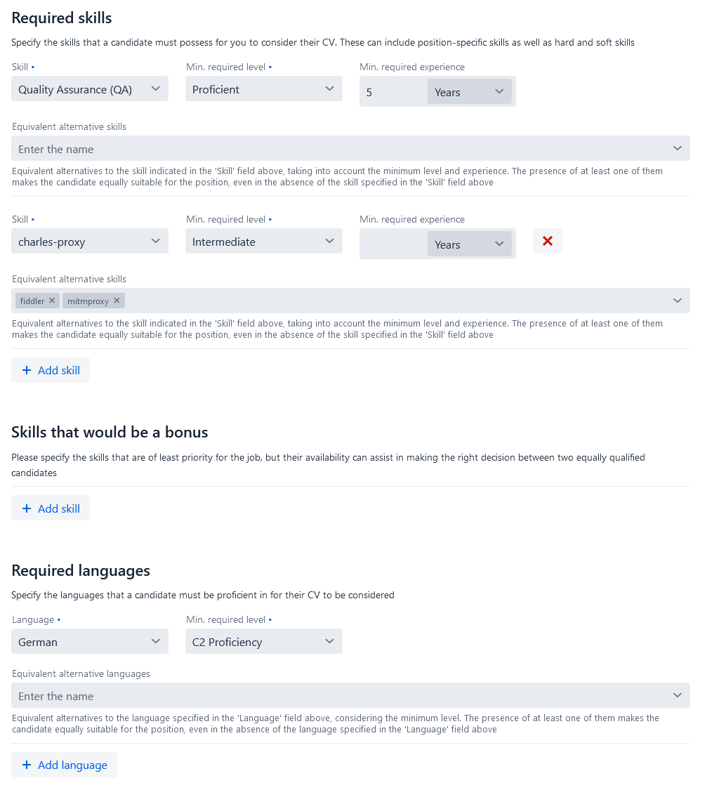 Unlimited job posting and a unique search system